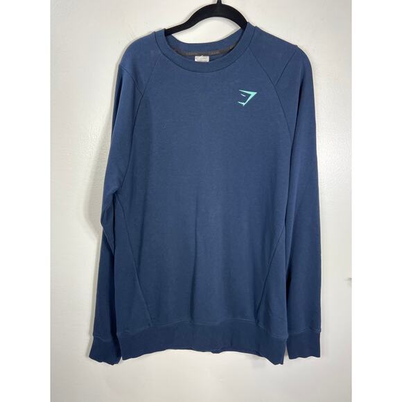 Gymshark Men's M Navy Pullover Spell Out Athletic Gym Casual Everyday - Picture 1 of 6